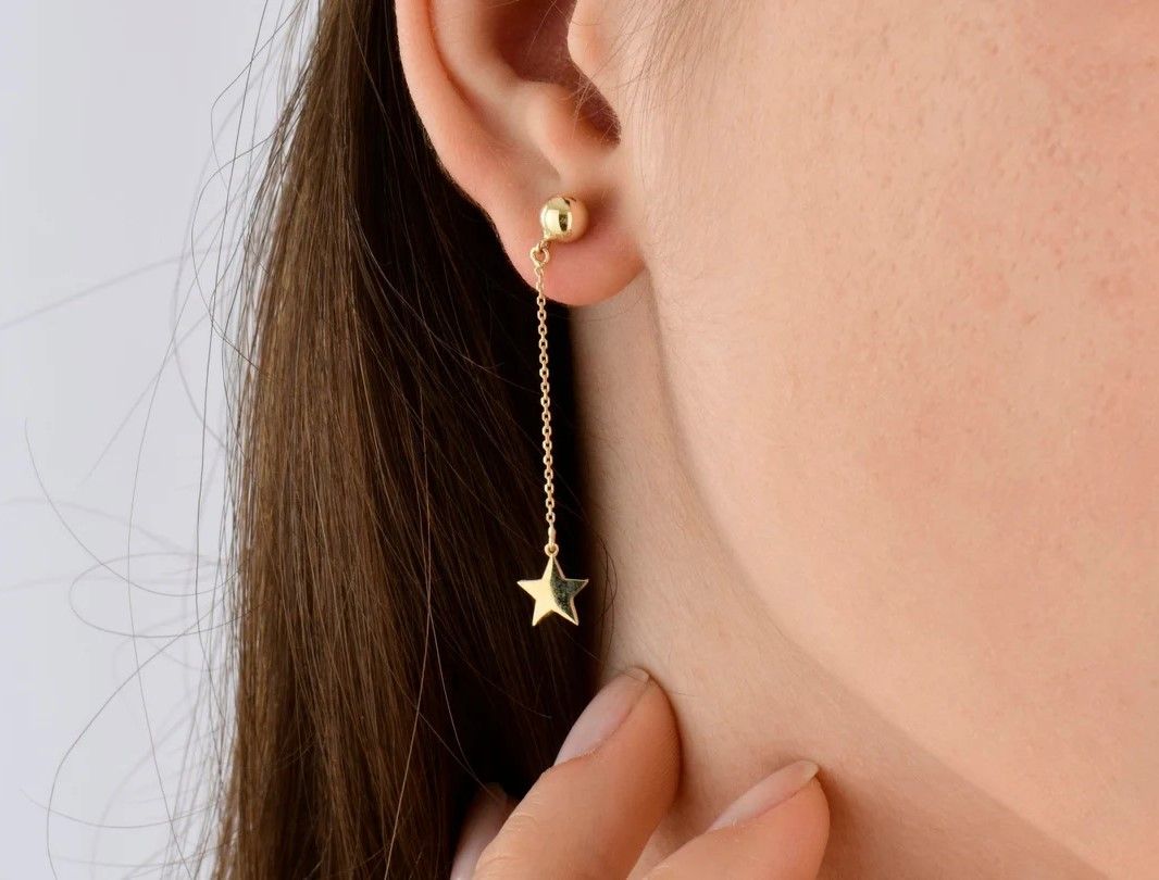 SS HANGING EAR STUDS