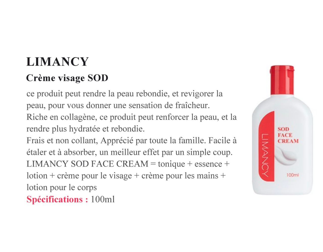 LIMANCY Crème visage SOD