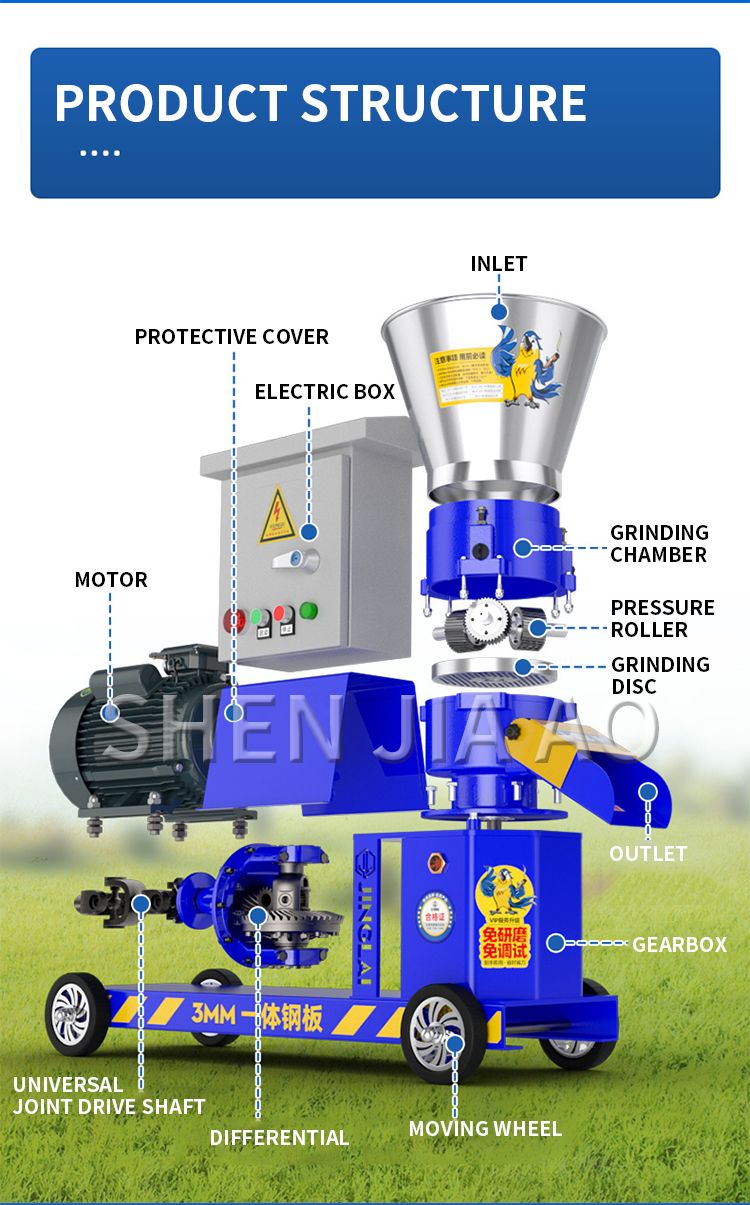 Optimize Animal Nutrition with Our 5.5 kW Feed Pellet Machine Boost your farm's efficiency and ensure optimal animal health with our powerful 5.5 kW Feed Pellet Machine. _0