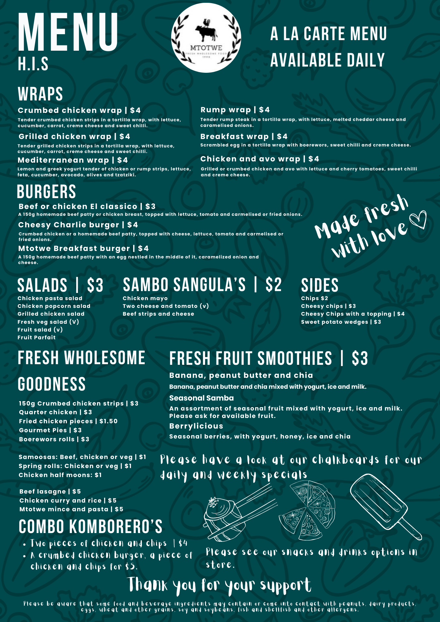 A La Carte Menu_0