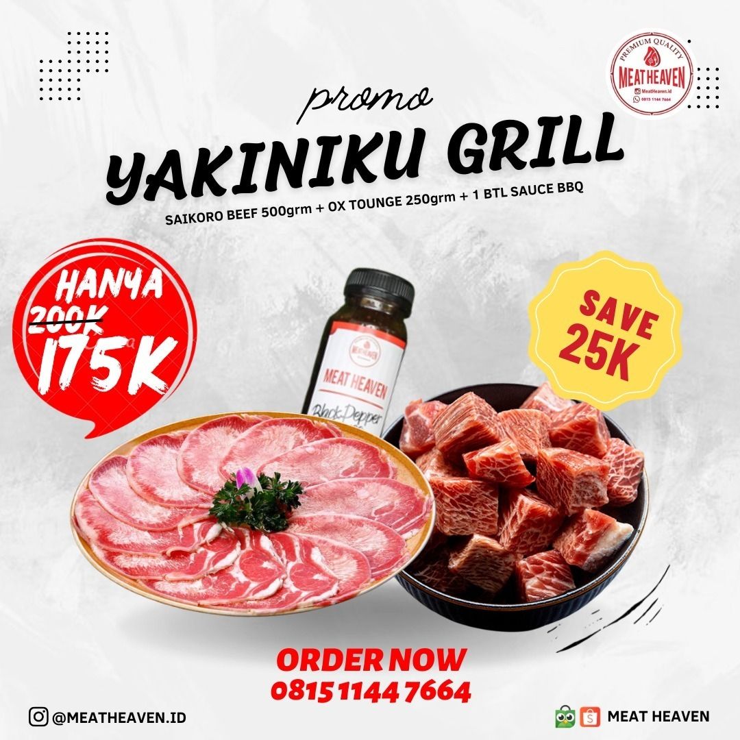 Promo Yakiniku Grill (Ox Tounge@250gr+Saikoro Beef@500gr+1Btl Sauce)_0