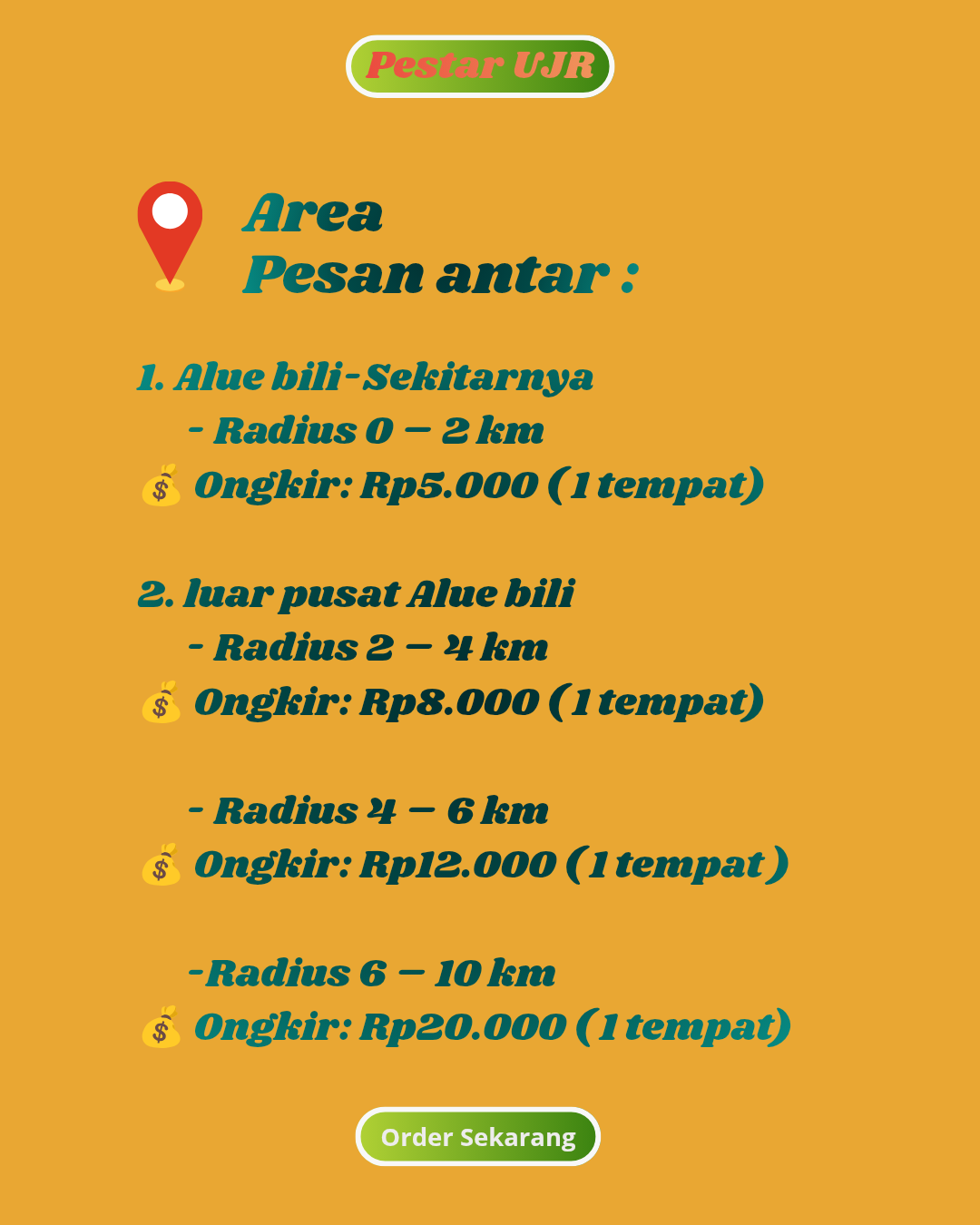 🛵 Layanan Pestar UJR, Area layanan & Tarif _1