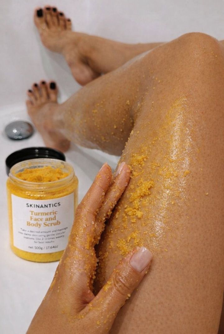 Dark Spots, Hyperpigmentation & Uneven Skintone? Our Turmeric Scrub is your new besty. Packed with natural ingredients only, hence our customers are obsessed over it. Indulge in this Bestselling Herbal Radiance Scrub & welcome your new even and fair skin tone._0