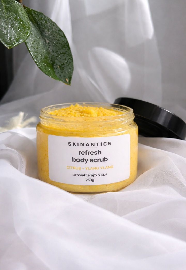 Indulge your skin in a spa-like experience at home. Our handcrafted scrubs gently exfoliate, nourish, and revive your skin while soothing aromatherapy blends calm the mind and awaken the senses. Reveal softer, smoother, radiant skin with every use._0