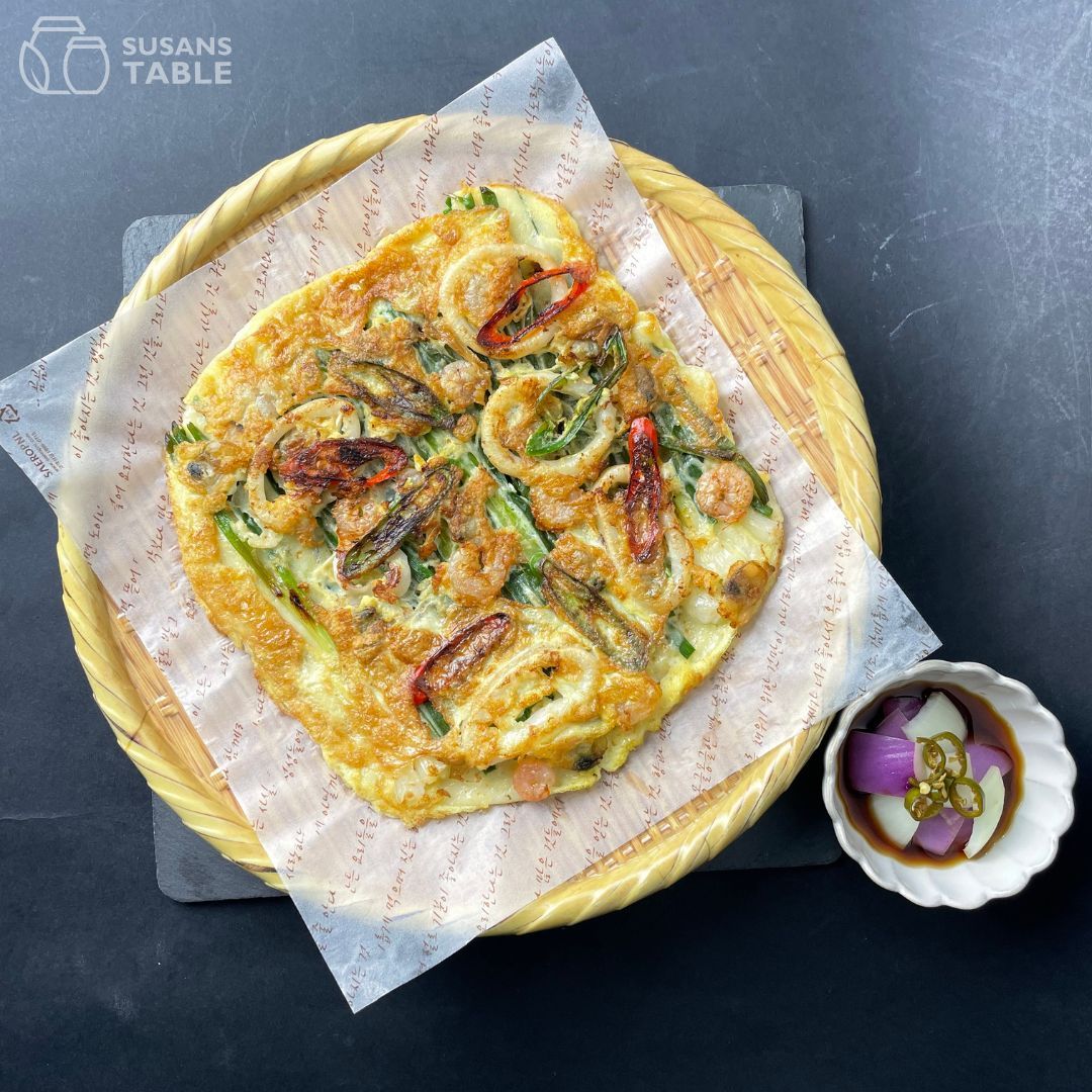 N114. Haemul Pajeon (Spring Onion Pancake with Seafood) (해물파전)