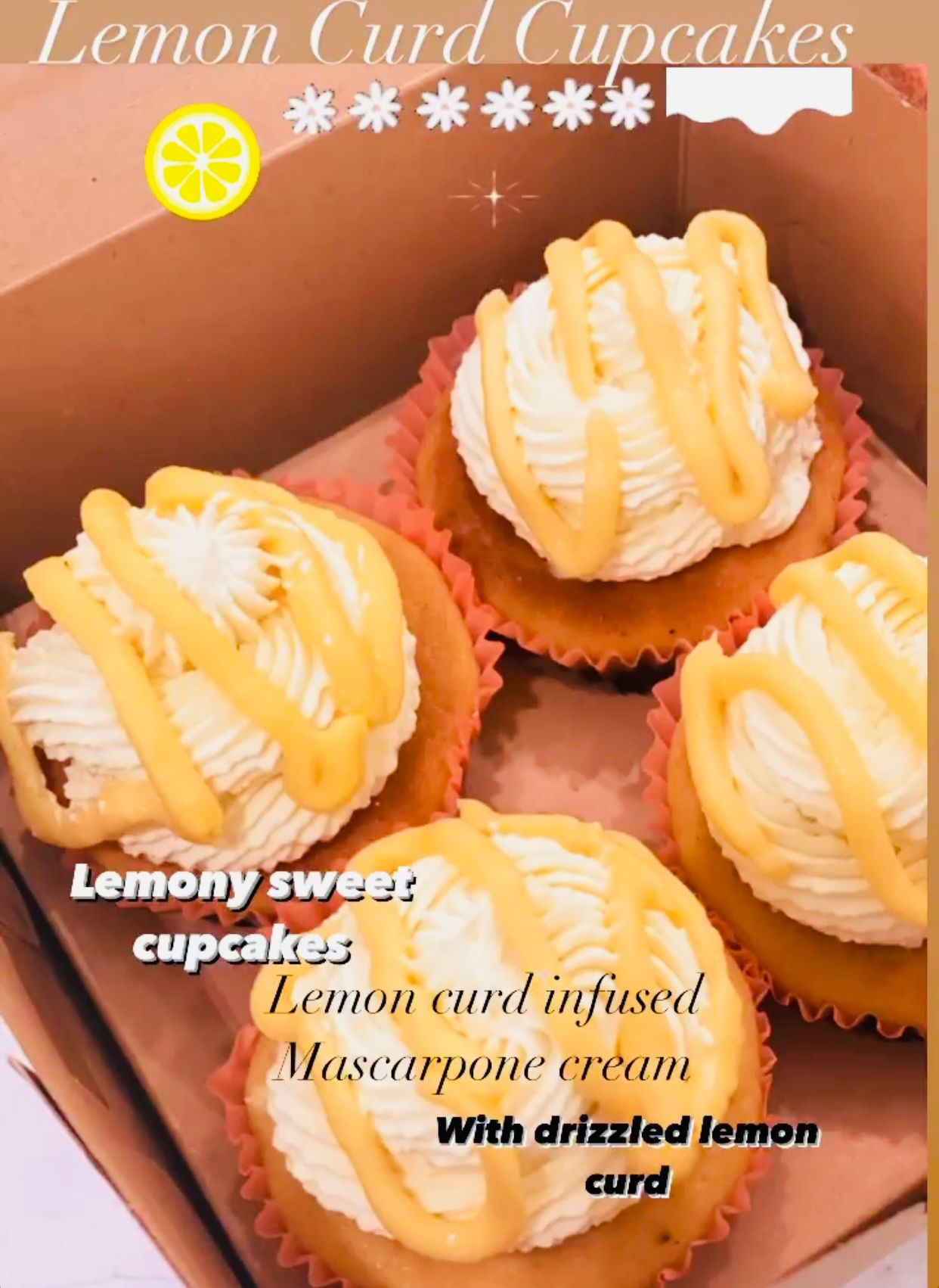 🍋 🧁 Lemon curd cupcakes 4pcs