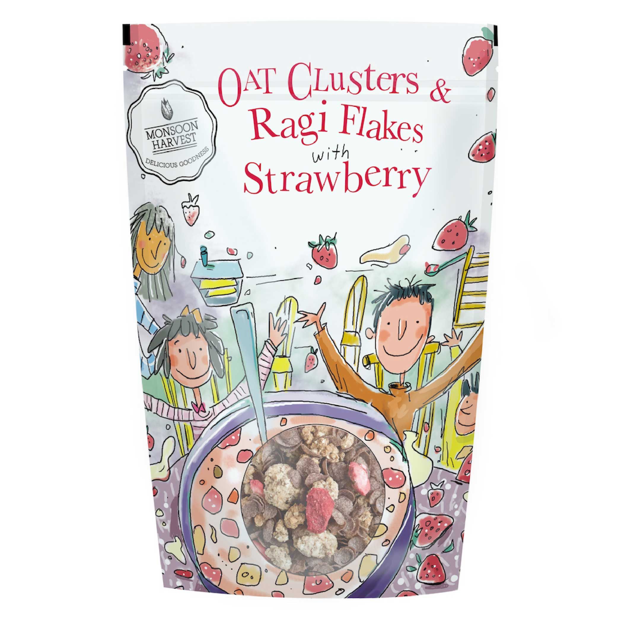Breakfast Cereal - Oat Clusters & Ragi Flakes With Strawberry