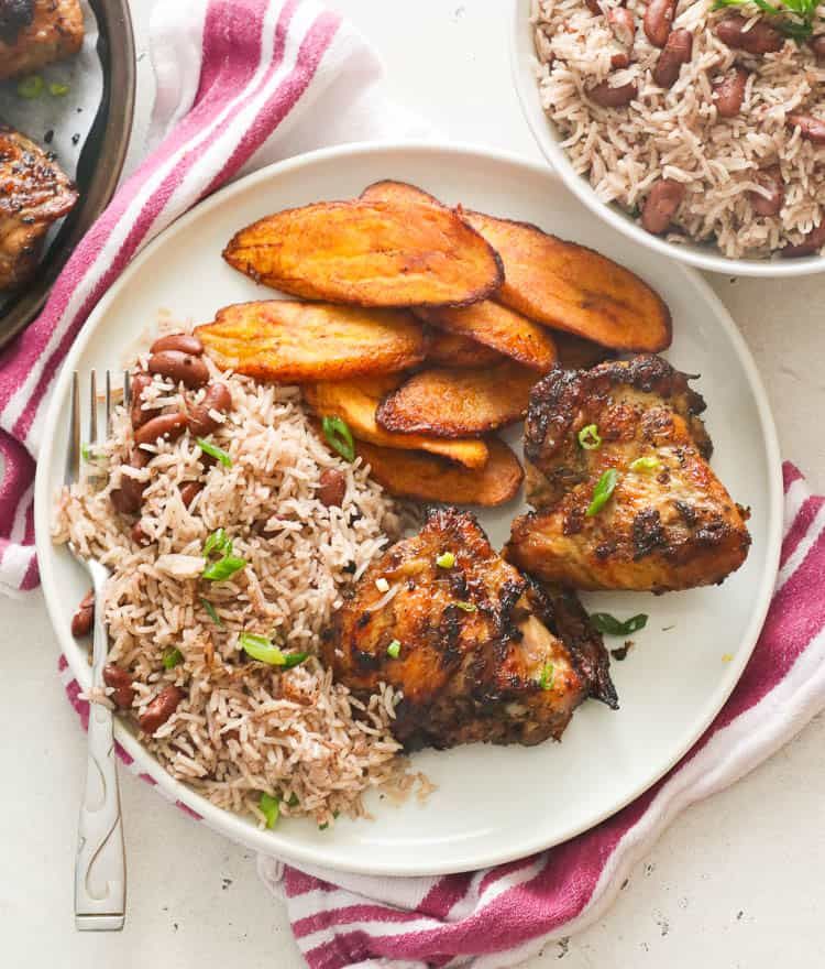 Fried Chicken with Rice & Peas 