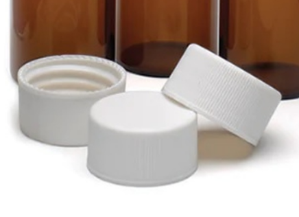 20-400 WHITE CLOSED TOP PP CAP WITH NATURAL PTFE/WHITE SILICONE SEPTA 2MM THICK (PACK OF 100)