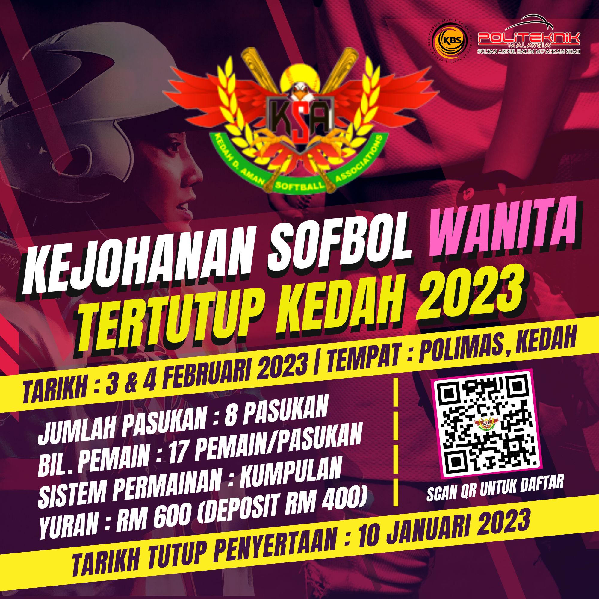 Kejohanan Sofbol Tertutup Kedah 2023 (Wanita)_0