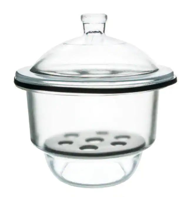 VACUUM DESICCATOR, WITH GROUND-IN STOPCOCK AND PROCELAIN PLATE CLEAR (PCS)