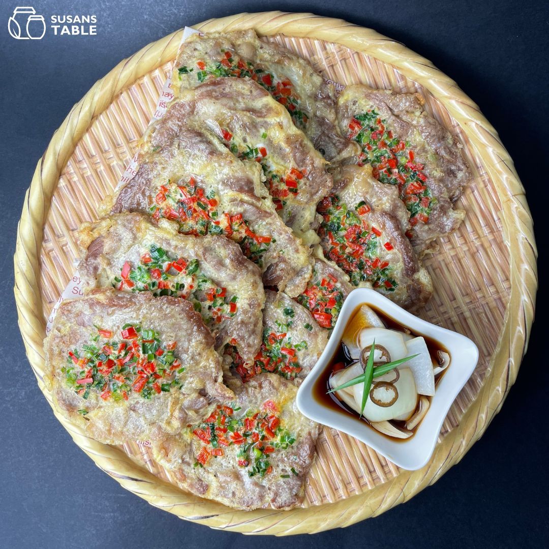 N92. Yukjeon (Pan Fried Battered Thin Slice Ribeye) (육전)