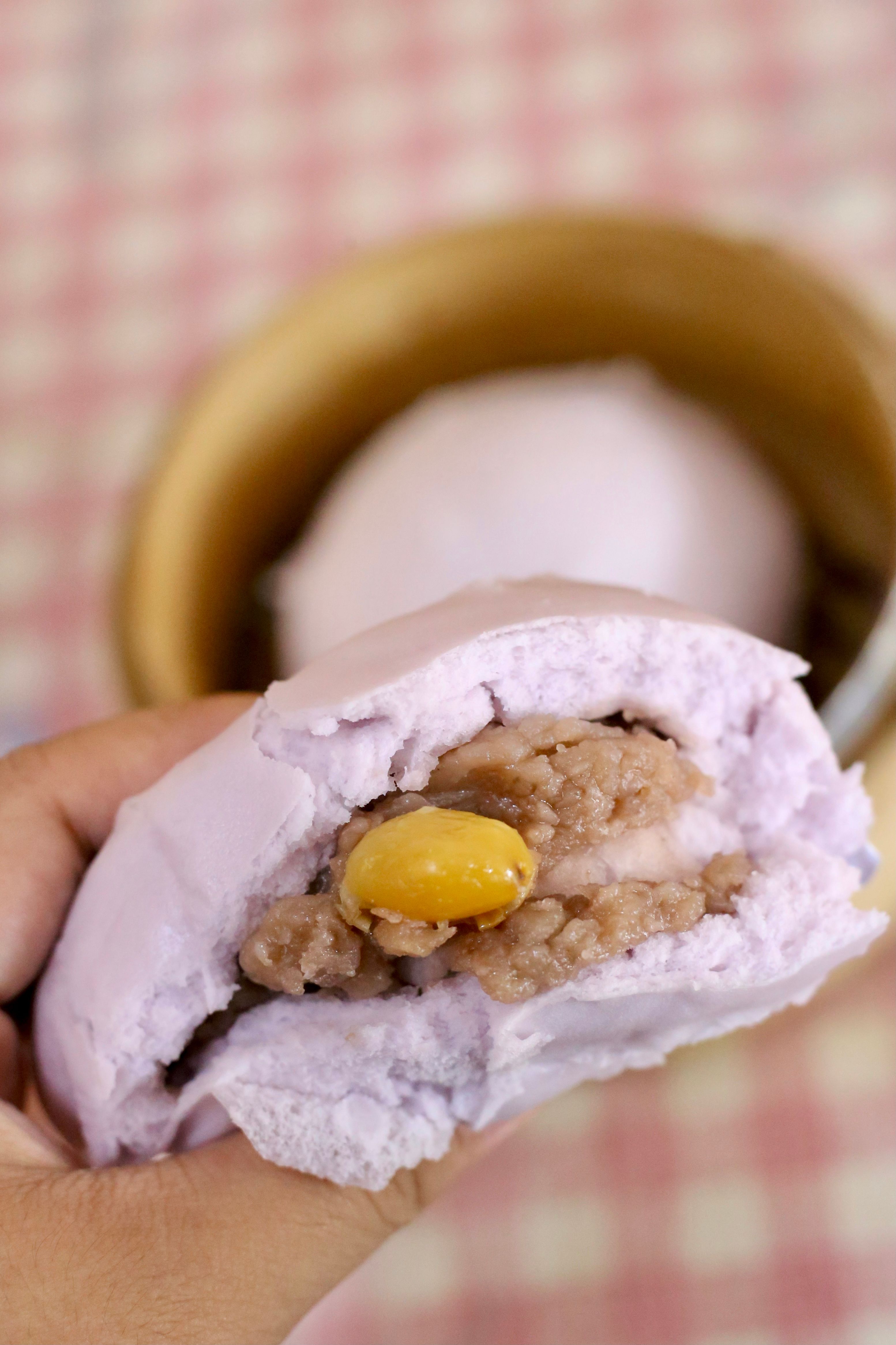 Yam Paste Pau with Gingko Nuts | 潮州芋泥包